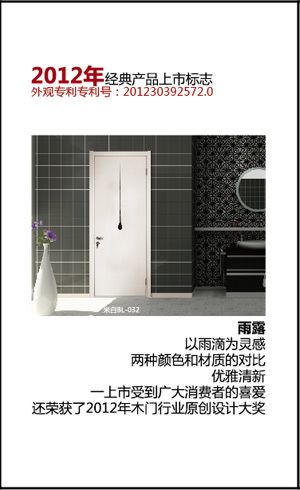 TATA木门2012年获奖产品-雨滴