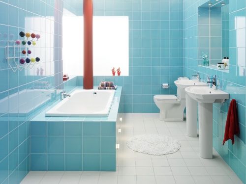 快乐洗白白 21款让人眼前一亮的明快彩色浴室 