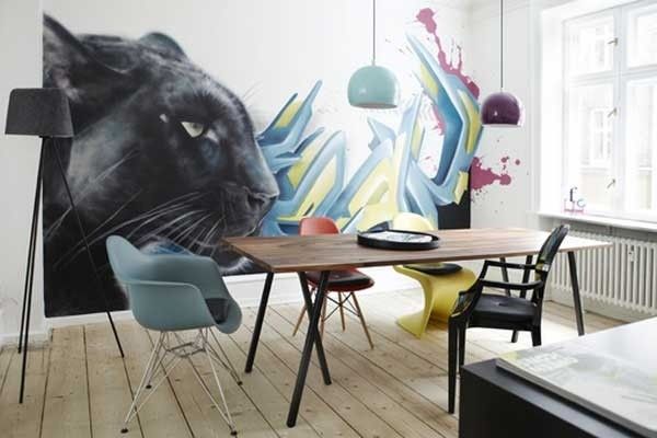 壁画艺术做室内设计 哥本哈根的公寓设计欣赏 