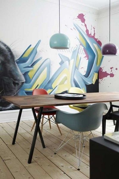 壁画艺术做室内设计 哥本哈根的公寓设计欣赏 