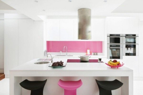 那一抹心动的颜色 清爽的粉色调厨房设计欣赏 