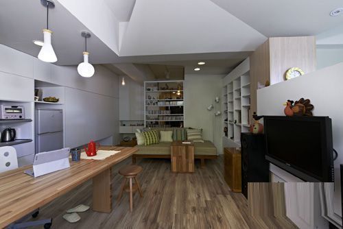 2套40平开放式单身公寓设计 温暖生活(图) 