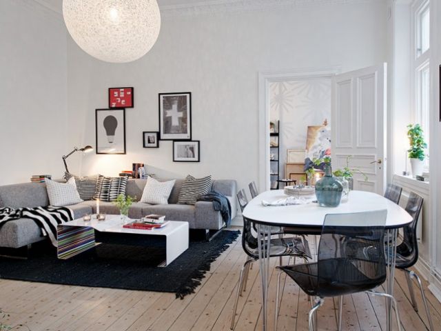 瑞典简约风 两居公寓新旧材料混搭家装（美图） 