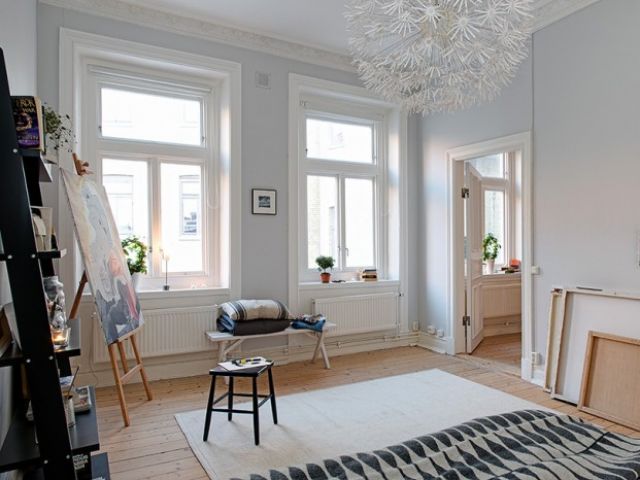 瑞典简约风 两居公寓新旧材料混搭家装（美图） 
