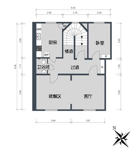 131平摩登极简风 糖果色拼合复式公寓（图） 