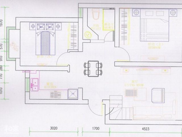 色彩做主 76平米二室一厅带阁楼的窝（组图） 