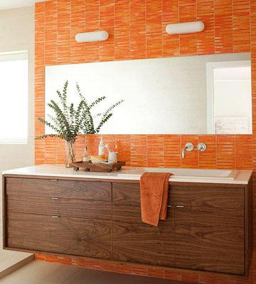 玩转橙色 温馨卫浴间让你的家更温暖（组图） 