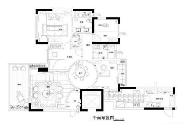 玩转混搭风20万全包125平衣柜也能做书柜(图) 