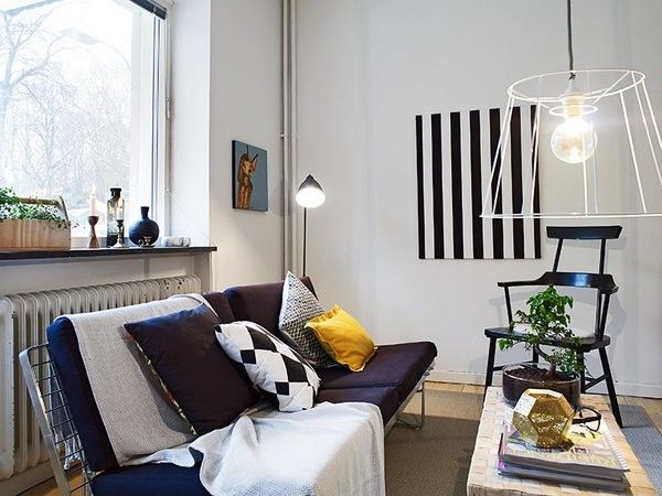 简洁干净 35平米黑白小户型瑞典公寓（组图） 