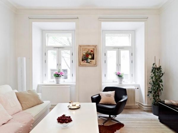 一室户单身公寓 42平白色地板的精致情调(图) 
