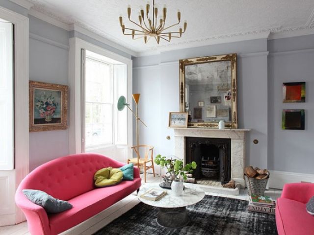 白色地板混搭多彩纯色 伦敦现代时尚公寓(图) 
