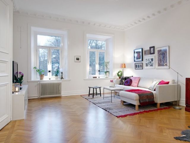 地板装点白色家装 93平米的精致阳光公寓(图) 
