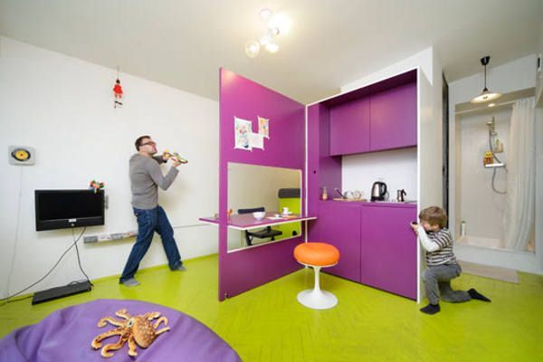 华沙色彩艳丽公寓 多彩地板装点活力居室(图) 