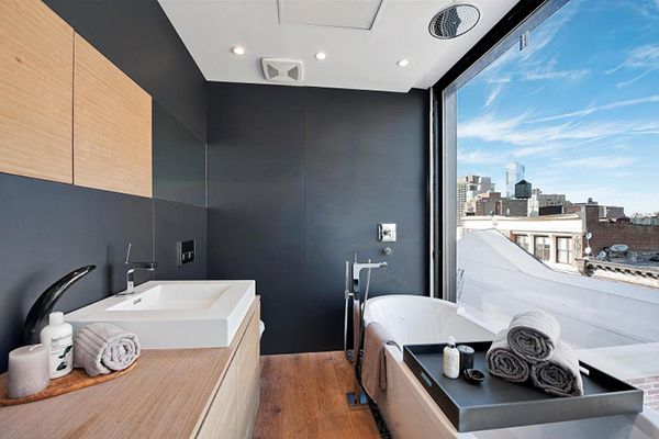 原木色地板凸显都市风 纽约时尚复式公寓(图) 