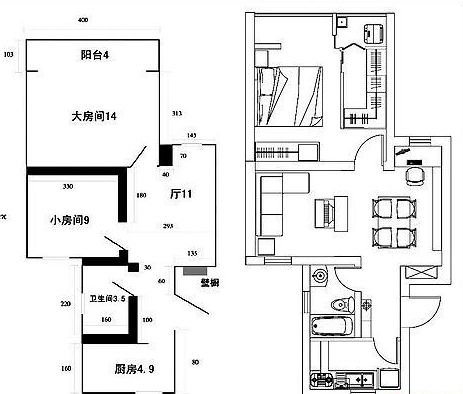 惊艳红色小户型婚房装修 一居的二人世界(组图)