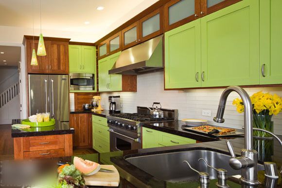 清新收纳 4套绿色橱柜给家居增添活力色(图) 