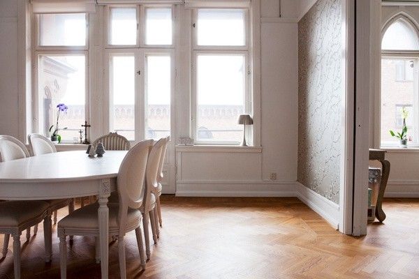 北欧瑞典公寓 斜紋木地板打造轻古典风（图） 