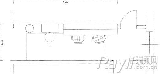 门侧边狭长空间变身书写区图示